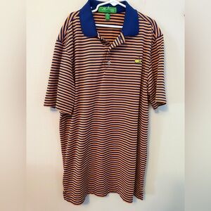 Masters Striped Polo Shirt - Navy and Orange